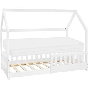 ML-Design Cama infantil blanca con colchón de espuma fría 80x160 cm