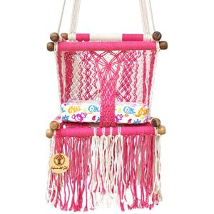 Hamac del sol Hamaca para bebé de macramé rosa y blanco