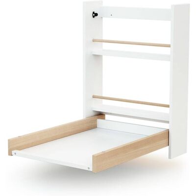 AT4 Cambiador abatible de pared en madera blanco y haya AT4 Cambiador abatible de pared en madera blanco y haya