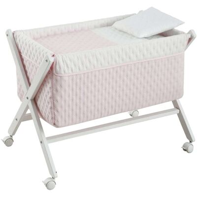 Cambrass Minicuna tijera madera rosa con patas blancas 55x87x74 cm Cambrass Minicuna tijera madera rosa con patas blancas 55x87x74 cm