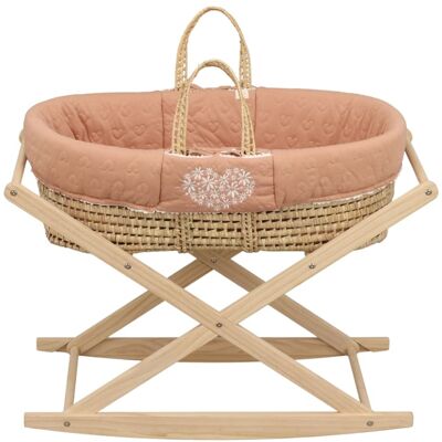 Sauthon Moisés de fibra natural y funda de tela con soporte de pino macizo Sauthon Moisés de fibra natural y funda de tela con soporte de pino macizo