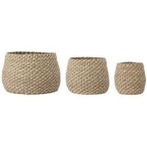 Bloomingville Set de 3 cestas madre pelo beige