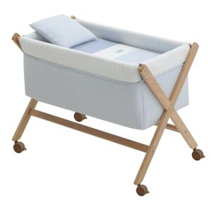 Cambrass Minicuna Tijera Madera bebé con vestidura algodón Azul 55x87x74 cm