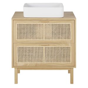 Maisons du Monde Mueble de baño con 2 cajones de rejilla de mimbre