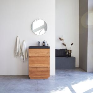 Tikamoon Mueble de baño en roble macizo y piedra de lava 60 cm