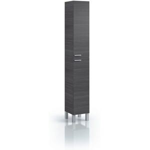 Mirakemuebles Columna de baño con 2 puertas gris ceniza