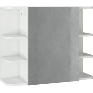 ML-Design Armario con espejo blanco, 80x64x21 cm, de aglomerado MDF