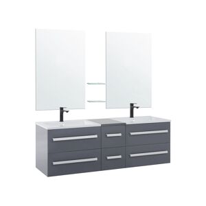 Beliani Mueble de baño gris