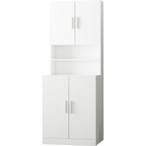 ECD Germany Armario para lavadora blanco 70 x 190,5 x 70 cm Aglomerado