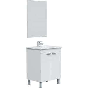 HOMN Mueble de baño 2 puertas con espejo, sin lavabo, 60 cm