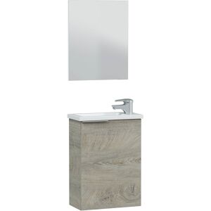 HOMN Mueble de baño 1 puerta, espejo y con lavabo, 40 cm