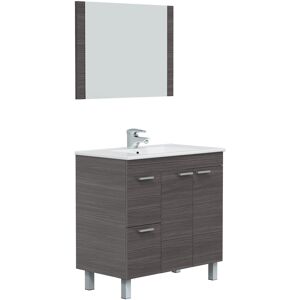 HOMN Mueble de baño 2 puertas 2 cajones con espejo, sin lavabo, 80 cm