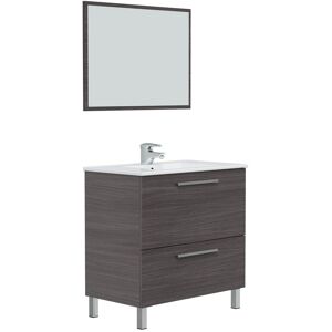 HOMN Mueble de baño 1 cajón 1 puerta con espejo, sin lavabo, 80 cm