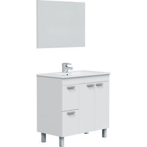 HOMN Mueble de baño 2 puertas 2 cajones con espejo, sin lavabo, 80 cm