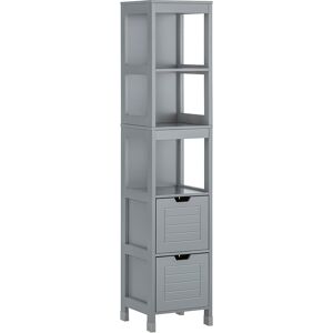 SoBuy Armario alto de baño mdf gris