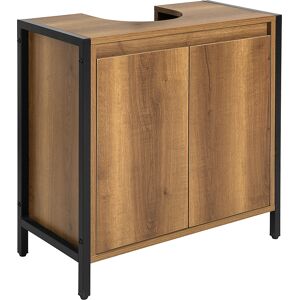 SoBuy Mueble para lavabo 1 estante y 2 puertas madera color natural