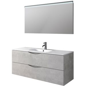 AQA DESIGN Mueble de baño de 3 piezas en melamina color blanco piedra