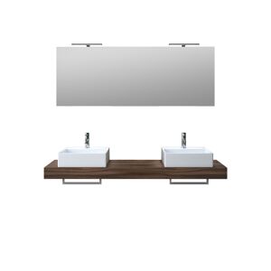 AQA DESIGN Mueble de baño de 8 piezas en melamina nogal