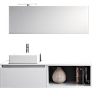 AQA DESIGN Mueble de baño de 6 piezas en melamina blanca