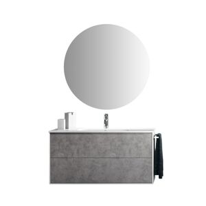 AQA DESIGN Mueble de baño de 4 piezas en melamina cemento