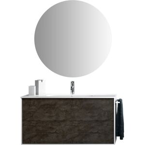 AQA DESIGN Mueble de baño de 4 piezas en melamina oxido