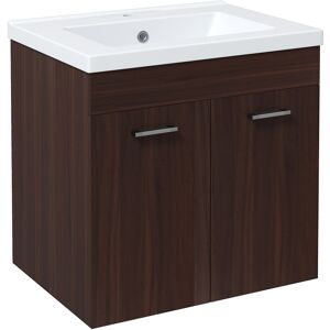 Kleankin Mueble de baño color marrón 60 x 45.5 x 60 cm