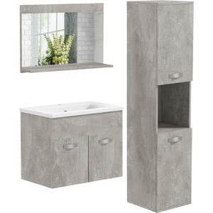 Kleankin Conjunto de muebles de baño color gris 30 x 30 x 131.5 cm