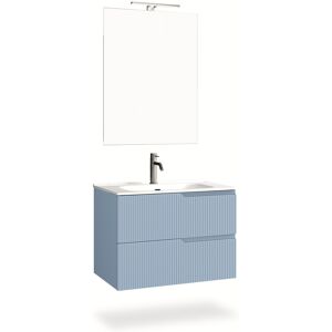 AQA DESIGN Mueble de baño de 4 piezas en mdf azul tiffany