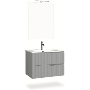 AQA DESIGN Mueble de baño de 4 piezas en mdf gris mate