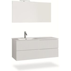 AQA DESIGN Mueble de baño bañera izquierda 4 piezas en mdf blanco mate