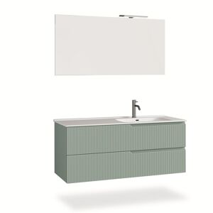 AQA DESIGN Mueble de baño bañera derecha 4 piezas en mdf verde salvia