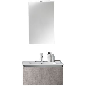 AQA DESIGN Mueble de baño de 4 piezas en melamina cemento