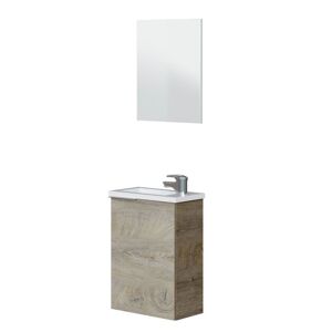 Hogar24 Mueble baño de 40 cm con 1 puerta y espejo. Lavabo incluido