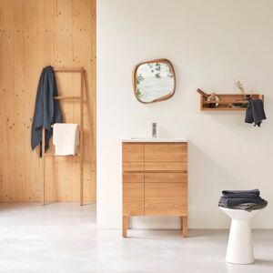 Tikamoon ?mueble de baño de roble macizo y terrazo premium moon de 60 cm