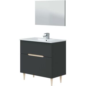 duehome Mueble de baño lotto 80 melamina, antracita, 80 x 80 x 45