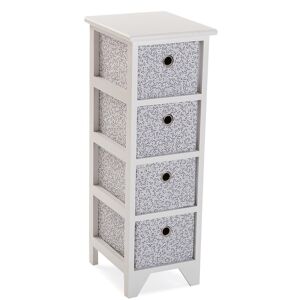 Versa Home Mueble para baño en aglomerado blanco con 4 cajones Oxford