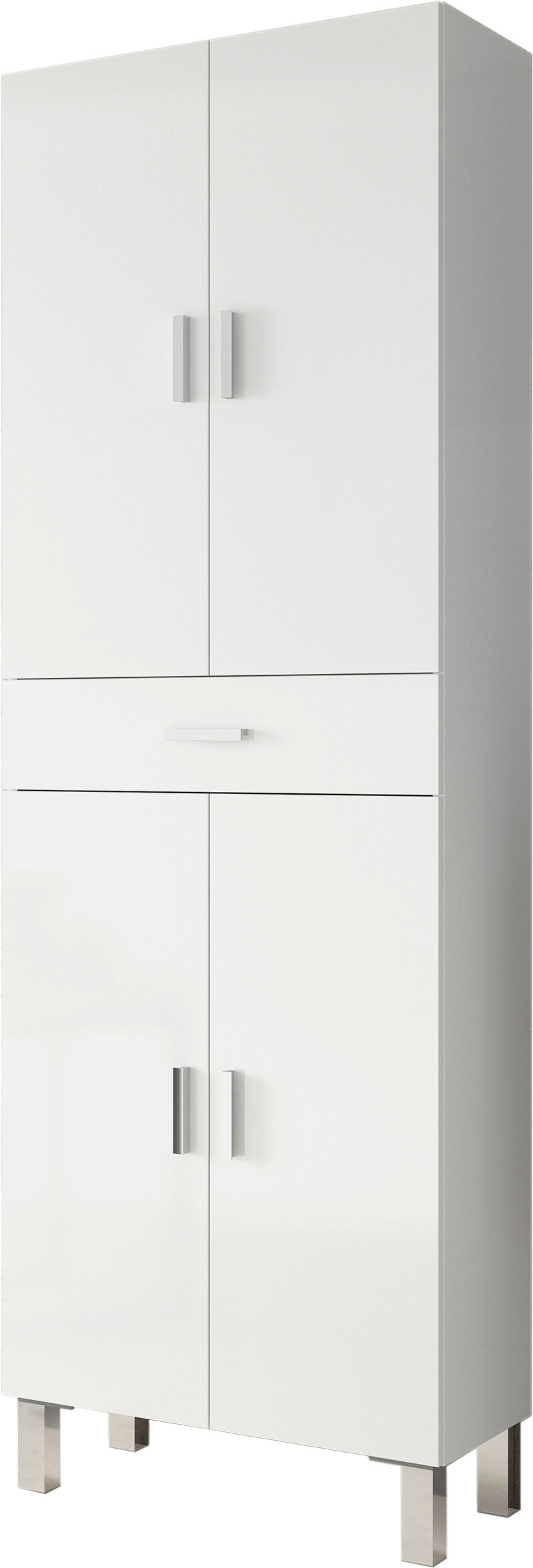 Mirakemuebles Columna de baño con 4 puertas y 1 cajón Aruba - blanco brillo