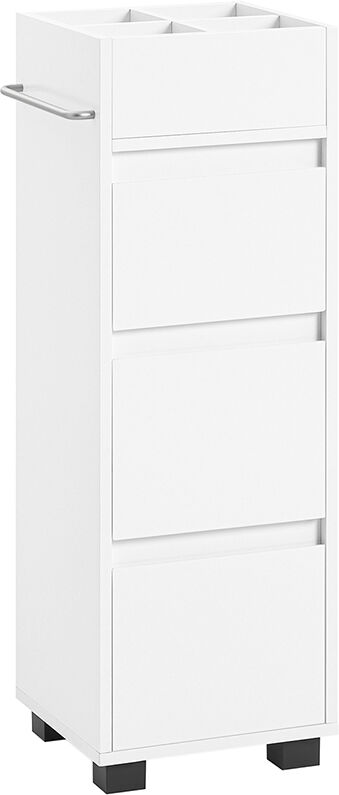 SoBuy Armario auxiliar de baño con 3 cajones mdf blanco