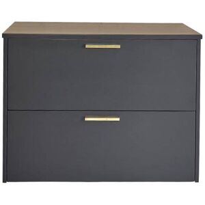 Gabinete de baño de acacia negra Berah Getah - 80x60x50cm Gabinete de baño de acacia negra Berah Getah - 80x60x50cm