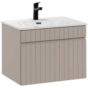Mueble de baño Zelie 60cm - Lavabo de cerámica, Cierre silencioso Mueble de baño Zelie 60cm - Lavabo de cerámica, Cierre silencioso