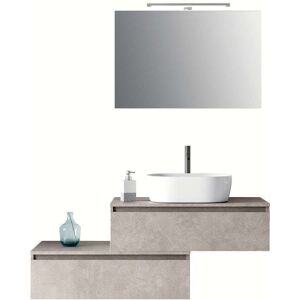 AQA DESIGN Mueble de baño de 5 piezas en melamina color beige piedra AQA DESIGN Mueble de baño de 5 piezas en melamina color beige piedra