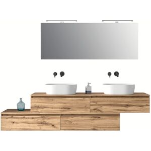 AQA DESIGN Mueble de baño de 9 piezas en melamina roble AQA DESIGN Mueble de baño de 9 piezas en melamina roble