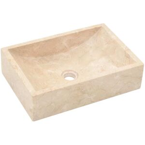 Maison Chic Lavabo de mármol blanco crema con brillo 45x30x12 cm Maison Chic Lavabo de mármol blanco crema con brillo 45x30x12 cm