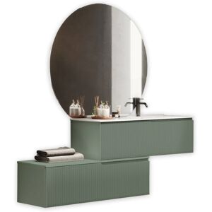 AQA DESIGN Mueble de baño bañera derecha 4 piezas en mdf verde salvia AQA DESIGN Mueble de baño bañera derecha 4 piezas en mdf verde salvia