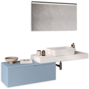 AQA DESIGN Mueble de baño 4 piezas en mdf blanco/azul tiffany AQA DESIGN Mueble de baño 4 piezas en mdf blanco/azul tiffany