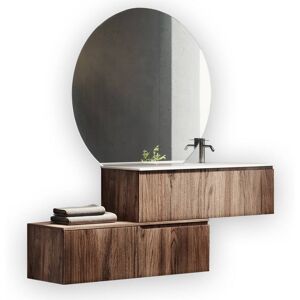 AQA DESIGN Mueble de baño bañera derecha 4 piezas en mdf roble oscuro AQA DESIGN Mueble de baño bañera derecha 4 piezas en mdf roble oscuro