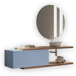 AQA DESIGN Mueble de baño 5 piezas en mdf roble/azul tiffany AQA DESIGN Mueble de baño 5 piezas en mdf roble/azul tiffany