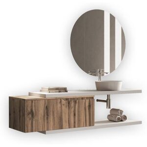 AQA DESIGN Mueble de baño 5 piezas en mdf blanco/roble AQA DESIGN Mueble de baño 5 piezas en mdf blanco/roble