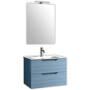 AQA DESIGN Mueble de baño con espejo 4 piezas en mdf azul tiffany AQA DESIGN Mueble de baño con espejo 4 piezas en mdf azul tiffany