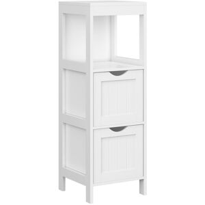 VASAGLE Armario del baño con 2 cajones de color blanco VASAGLE Armario del baño con 2 cajones de color blanco